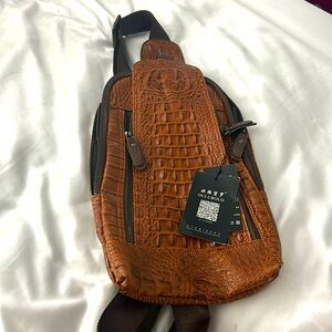 FAUX GATOR CROSS SHOULDER BAG